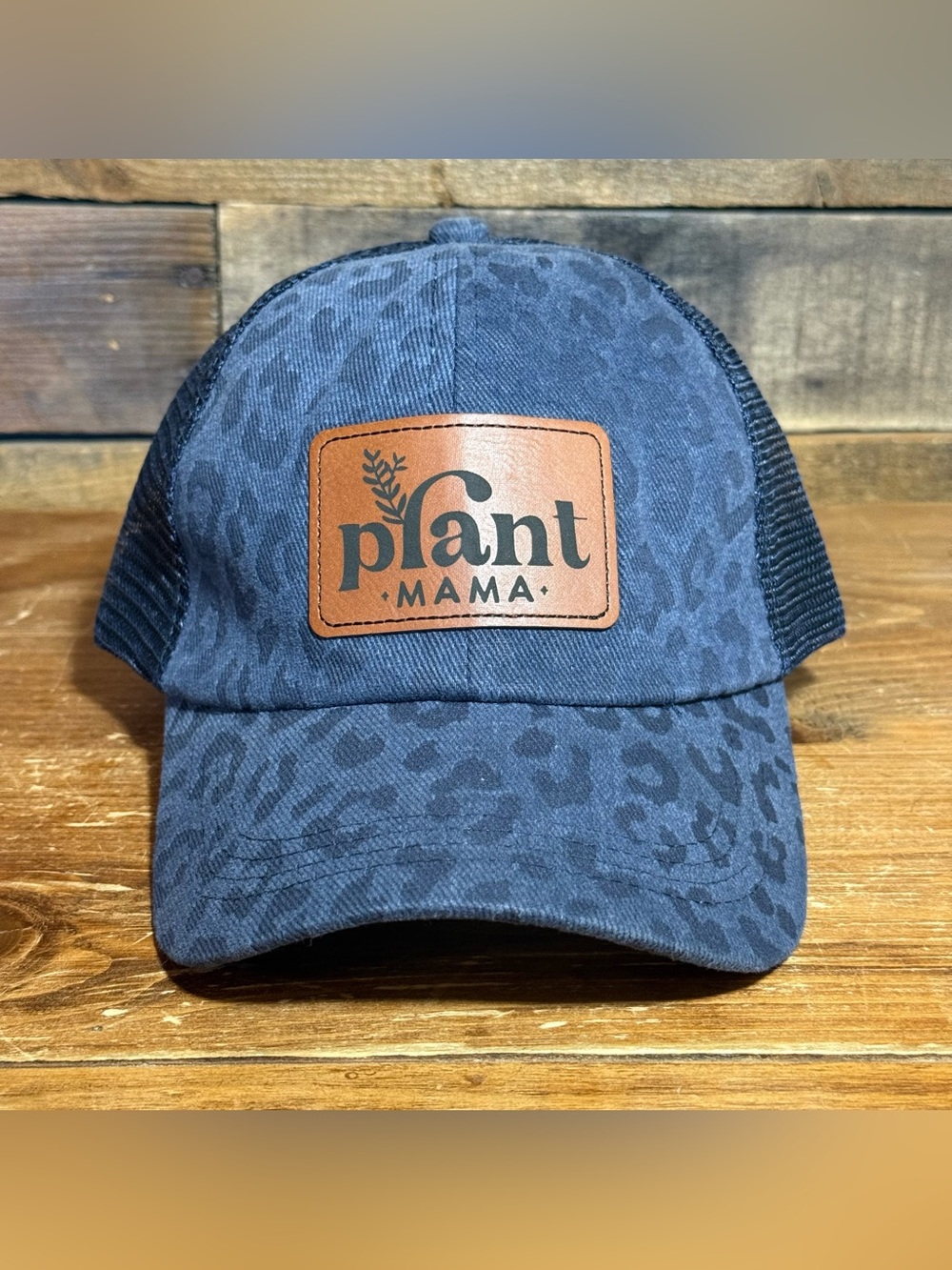 Plant Mama Cheetah Leopard Ponytail Trucker Hat Ball Cap‎